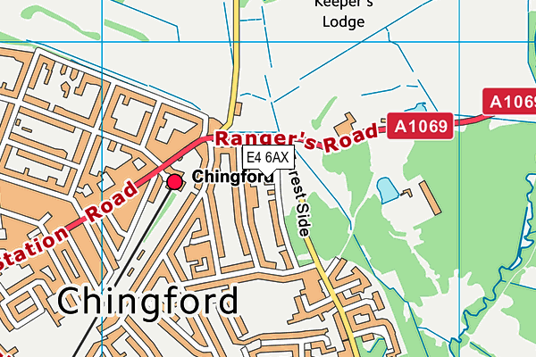 E4 6AX map - OS VectorMap District (Ordnance Survey)