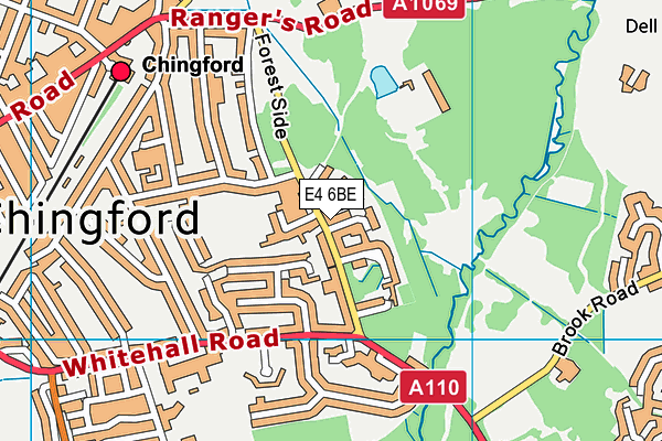 E4 6BE map - OS VectorMap District (Ordnance Survey)