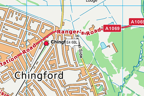 E4 6BL map - OS VectorMap District (Ordnance Survey)