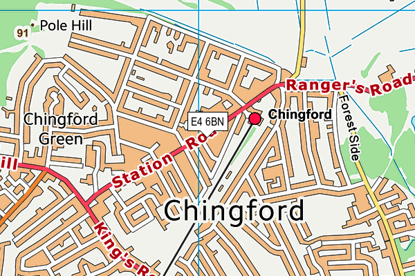 E4 6BN map - OS VectorMap District (Ordnance Survey)