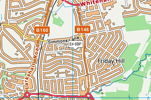 E4 6BP map - OS VectorMap District (Ordnance Survey)