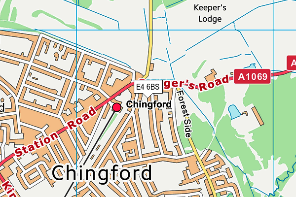 E4 6BS map - OS VectorMap District (Ordnance Survey)