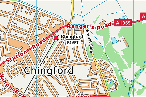 E4 6BT map - OS VectorMap District (Ordnance Survey)