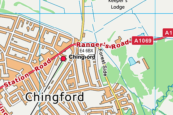 E4 6BX map - OS VectorMap District (Ordnance Survey)