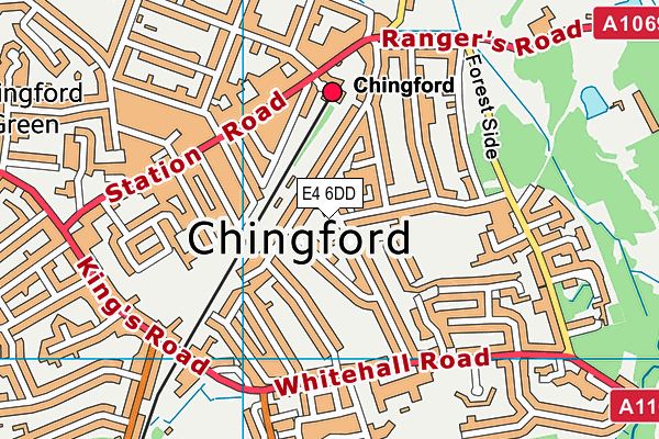 E4 6DD map - OS VectorMap District (Ordnance Survey)