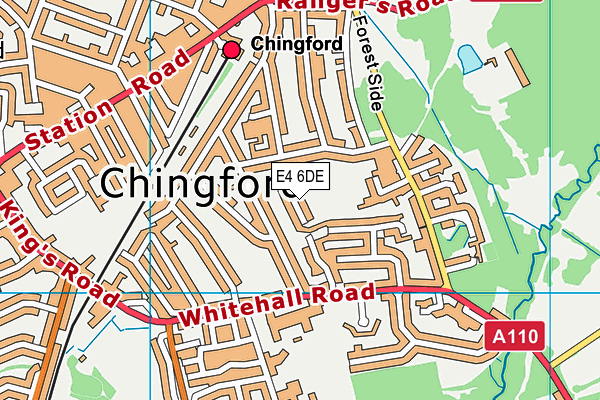Chingford Cricket Club map (E4 6DE) - OS VectorMap District (Ordnance Survey)