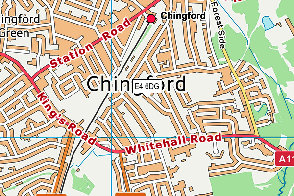 E4 6DG map - OS VectorMap District (Ordnance Survey)