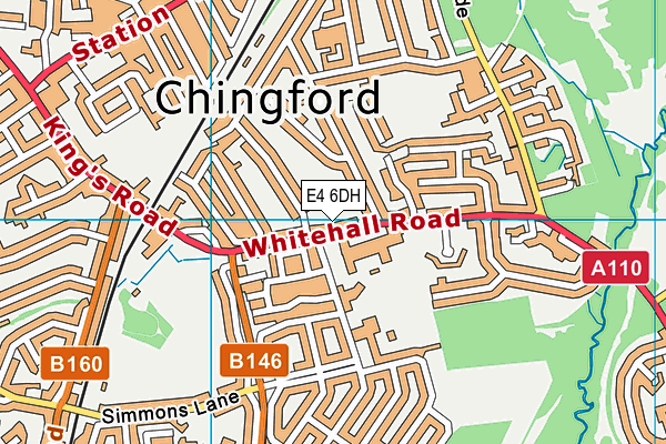 E4 6DH map - OS VectorMap District (Ordnance Survey)