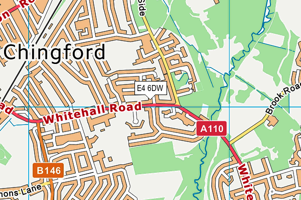 E4 6DW map - OS VectorMap District (Ordnance Survey)