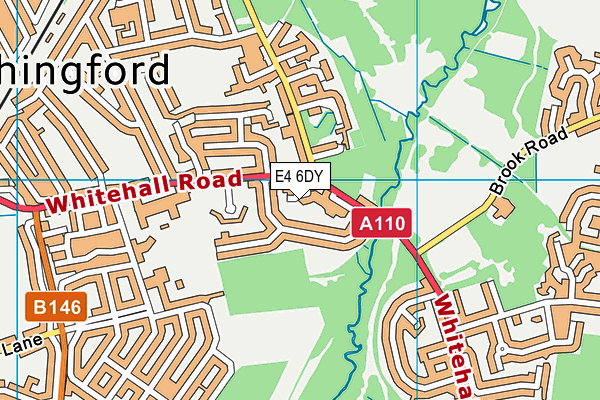 E4 6DY map - OS VectorMap District (Ordnance Survey)