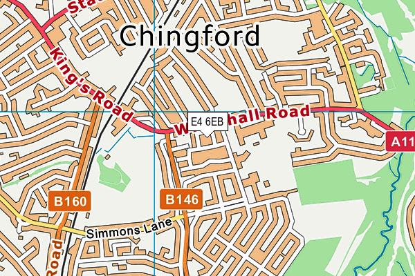 E4 6EB map - OS VectorMap District (Ordnance Survey)