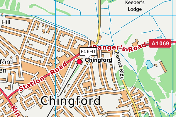 E4 6ED map - OS VectorMap District (Ordnance Survey)