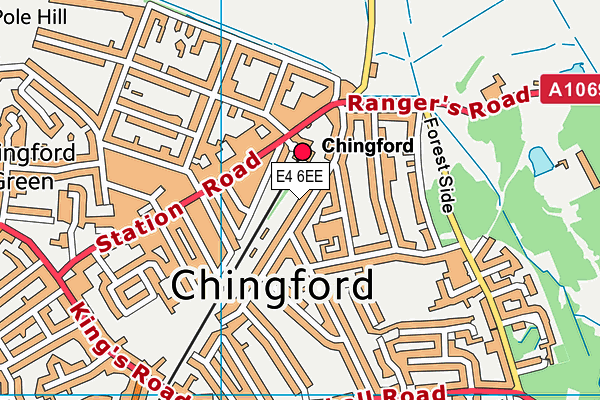 E4 6EE map - OS VectorMap District (Ordnance Survey)