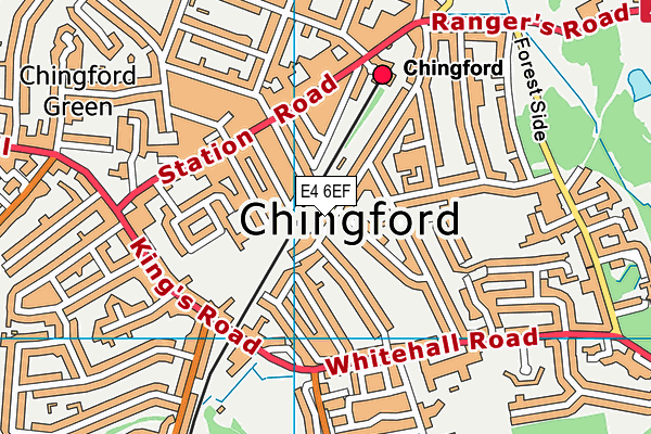 E4 6EF map - OS VectorMap District (Ordnance Survey)