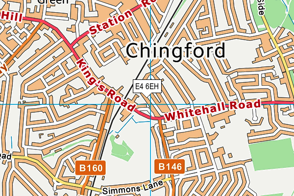 E4 6EH map - OS VectorMap District (Ordnance Survey)