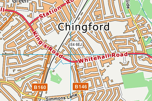 E4 6EJ map - OS VectorMap District (Ordnance Survey)