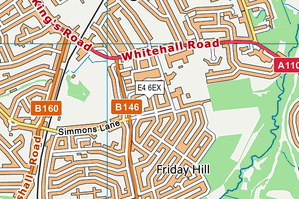 E4 6EX map - OS VectorMap District (Ordnance Survey)