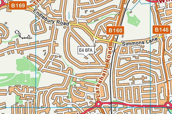 E4 6FA map - OS VectorMap District (Ordnance Survey)