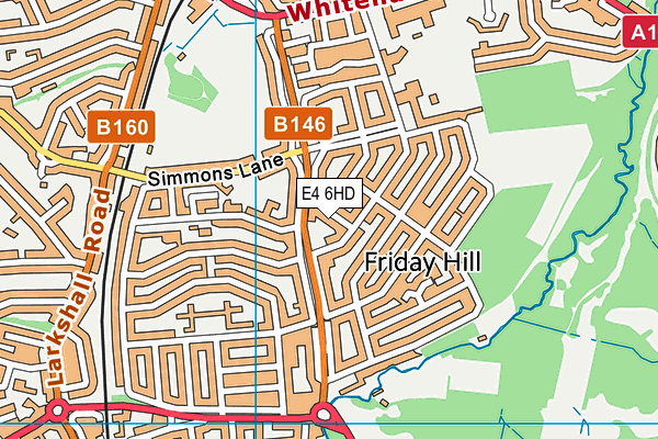 E4 6HD map - OS VectorMap District (Ordnance Survey)