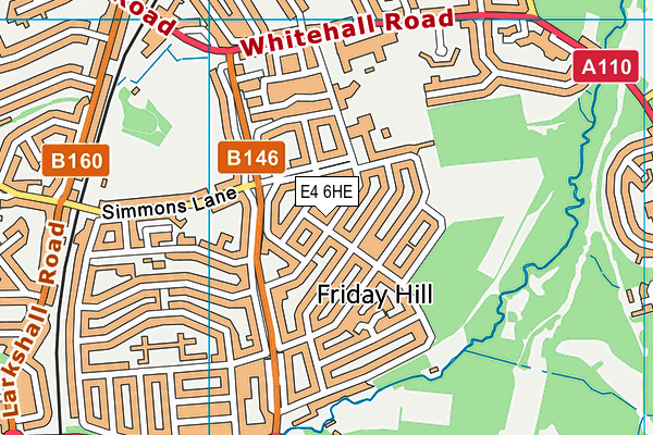 E4 6HE map - OS VectorMap District (Ordnance Survey)