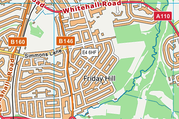 E4 6HF map - OS VectorMap District (Ordnance Survey)