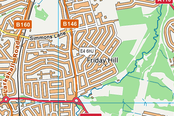 E4 6HJ map - OS VectorMap District (Ordnance Survey)