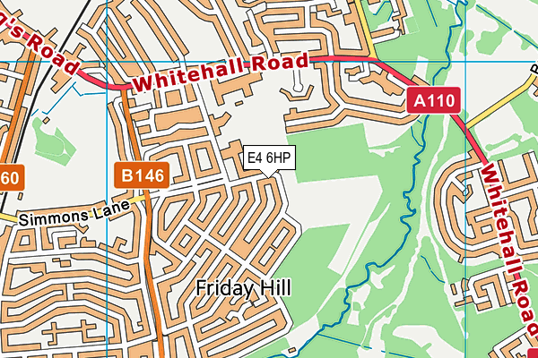 Heathcote School Playing Fields map (E4 6HP) - OS VectorMap District (Ordnance Survey)
