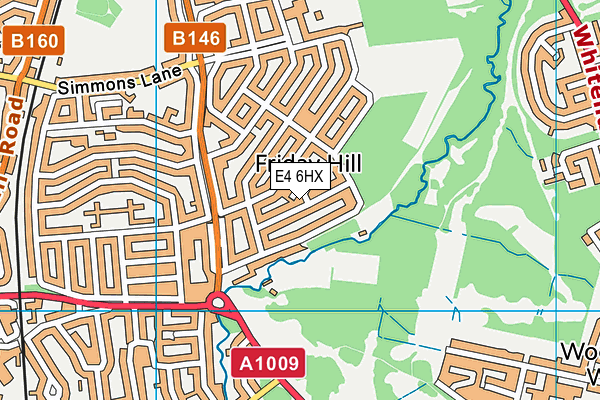 E4 6HX map - OS VectorMap District (Ordnance Survey)