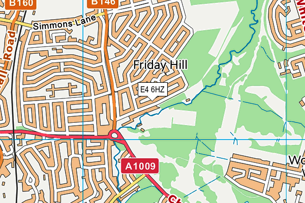 E4 6HZ map - OS VectorMap District (Ordnance Survey)