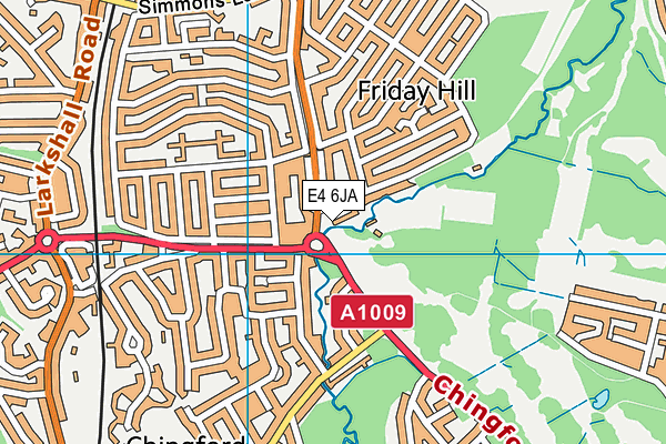 E4 6JA map - OS VectorMap District (Ordnance Survey)