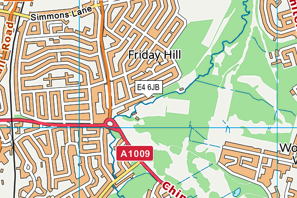 E4 6JB map - OS VectorMap District (Ordnance Survey)