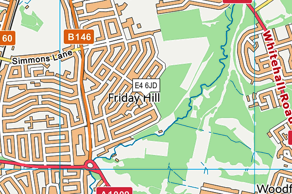 E4 6JD map - OS VectorMap District (Ordnance Survey)