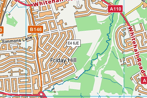 E4 6JE map - OS VectorMap District (Ordnance Survey)