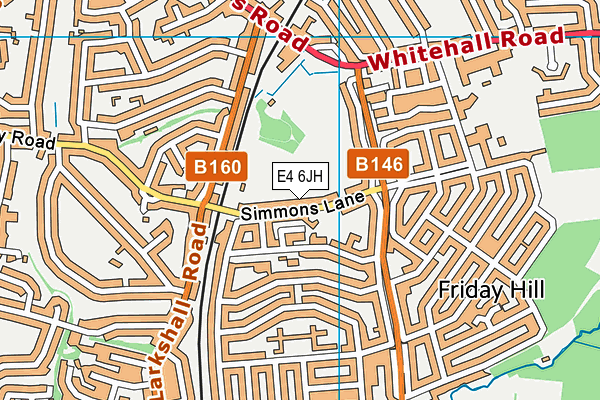 E4 6JH map - OS VectorMap District (Ordnance Survey)