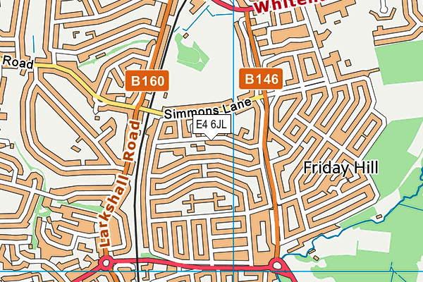 E4 6JL map - OS VectorMap District (Ordnance Survey)