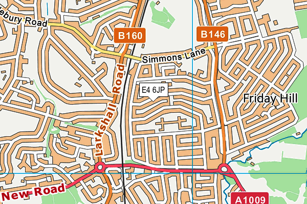 E4 6JP map - OS VectorMap District (Ordnance Survey)