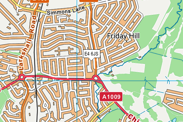 E4 6JS map - OS VectorMap District (Ordnance Survey)