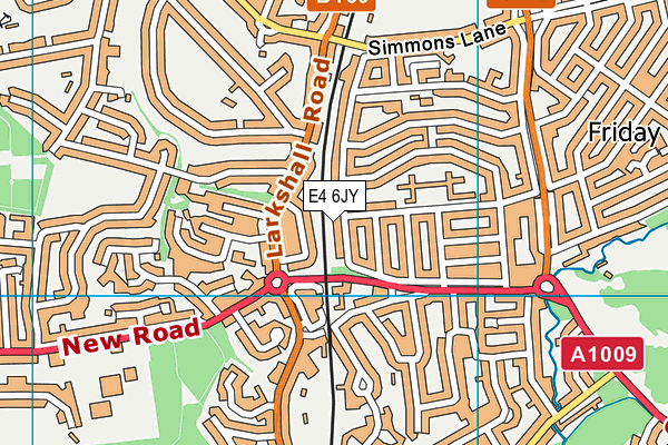 E4 6JY map - OS VectorMap District (Ordnance Survey)