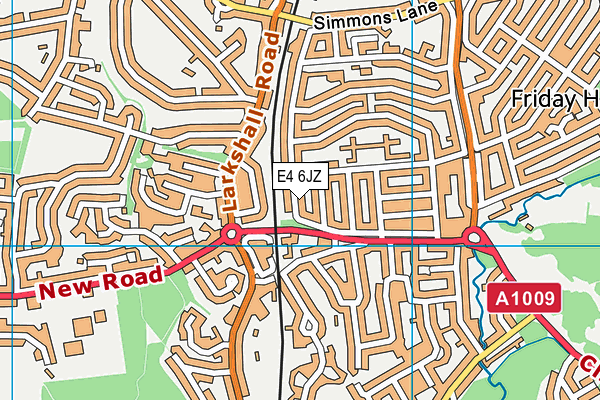 E4 6JZ map - OS VectorMap District (Ordnance Survey)