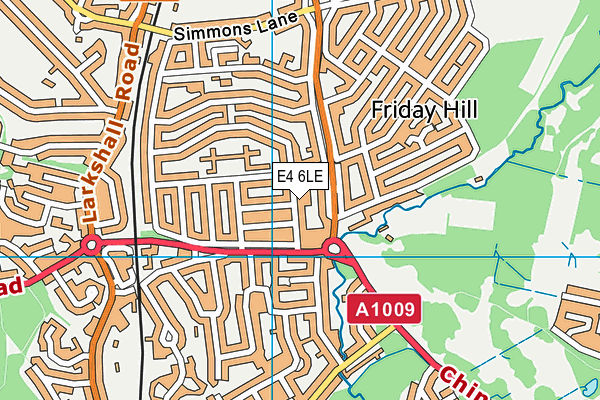 E4 6LE map - OS VectorMap District (Ordnance Survey)