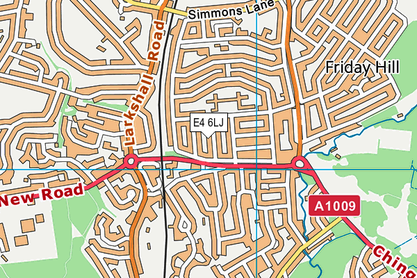 E4 6LJ map - OS VectorMap District (Ordnance Survey)