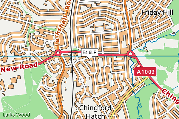 E4 6LP map - OS VectorMap District (Ordnance Survey)