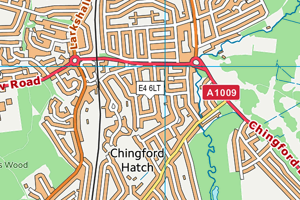 E4 6LT map - OS VectorMap District (Ordnance Survey)