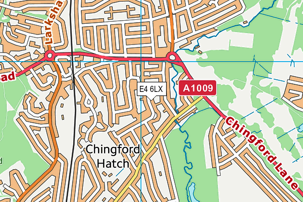 E4 6LX map - OS VectorMap District (Ordnance Survey)