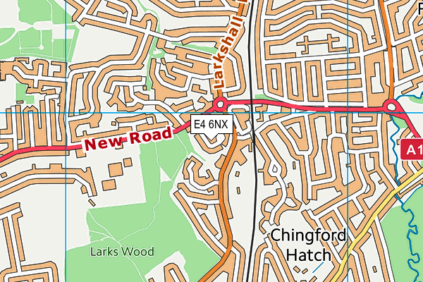 E4 6NX map - OS VectorMap District (Ordnance Survey)