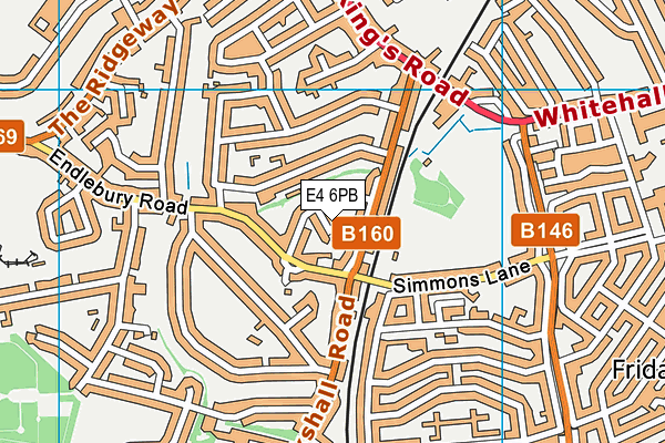 E4 6PB map - OS VectorMap District (Ordnance Survey)