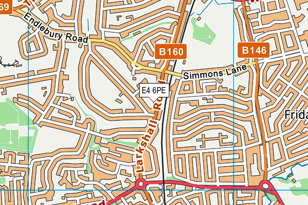 E4 6PE map - OS VectorMap District (Ordnance Survey)