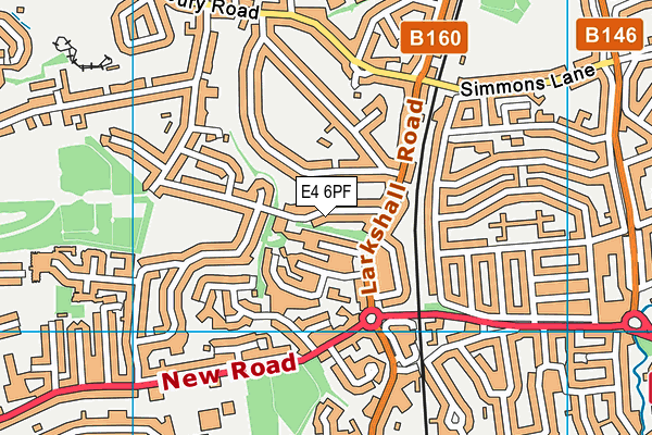 E4 6PF map - OS VectorMap District (Ordnance Survey)