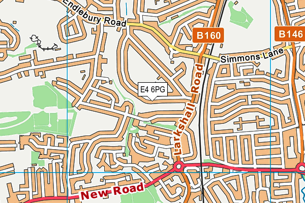 E4 6PG map - OS VectorMap District (Ordnance Survey)