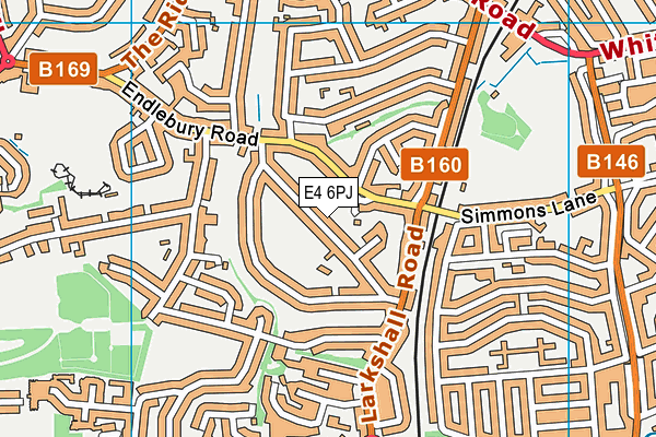 E4 6PJ map - OS VectorMap District (Ordnance Survey)